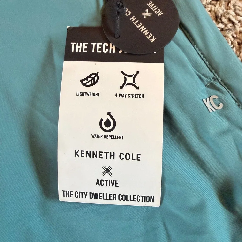 Kenneth Cole Active Mens City Dweller Tapered Jogger Pants Teal Blue Large NEW